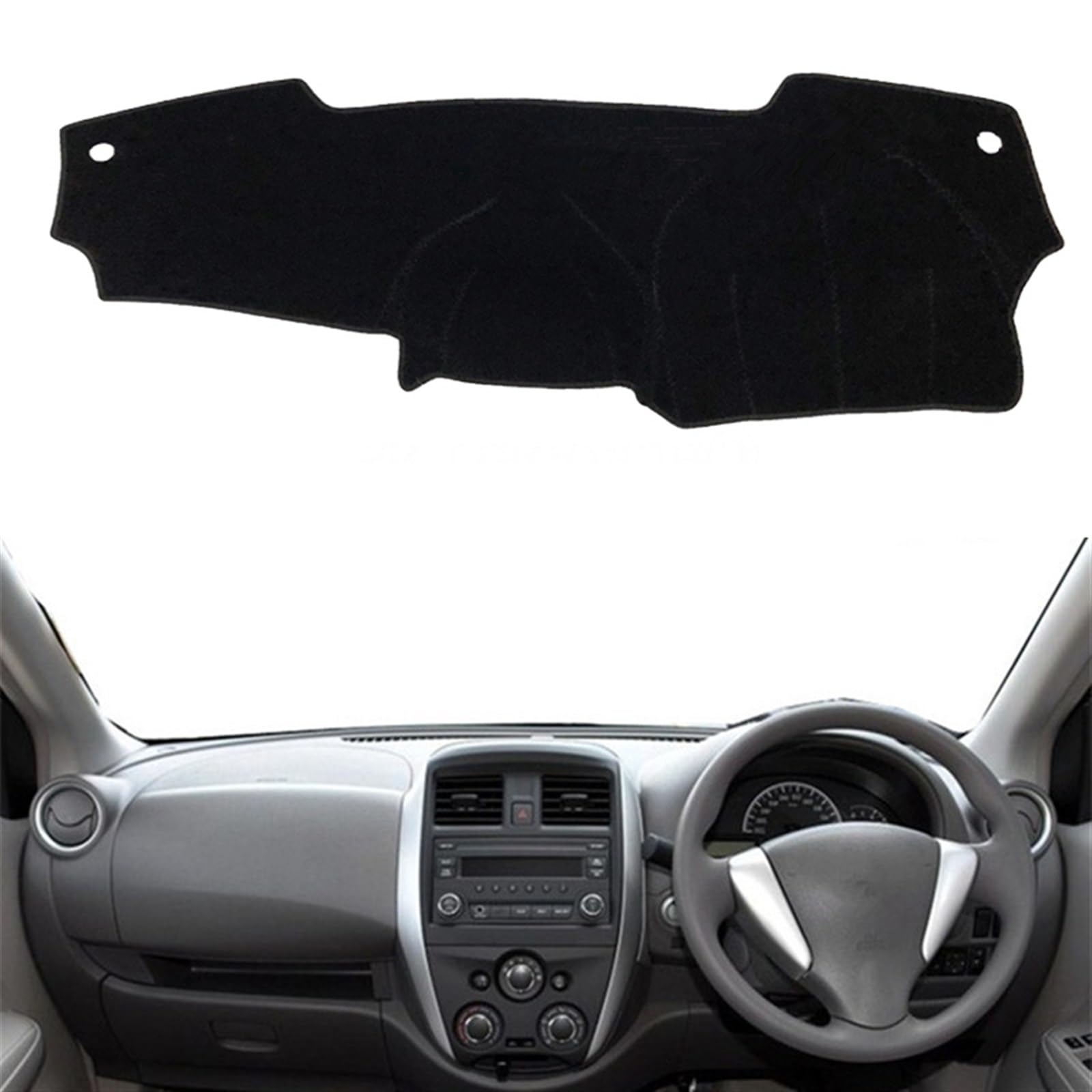 Dashboard Abdeckung Auto Für Nissan Für Micra Für März K13 2011 2012 2013 2014 2015 2016 Dashmat Schützen Teppich Dashboard Abdeckung Sonnenschirm Matte Teppich(Black(Black Edge),Rechtslenker) von Qsnfda