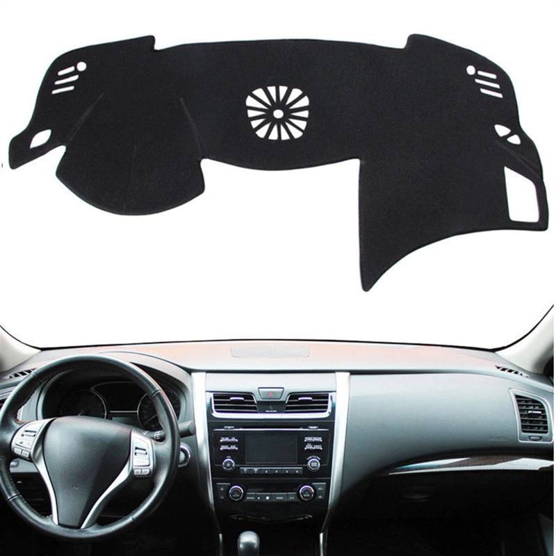 Dashboard Abdeckung Auto Für Nissan Für Teana Für Altima L33 2013 2014 2015 2016 2017 2018 Dashboard Abdeckung Matte Pad Schutz Auto Sonnenschirm Teppich(Black(Black Edge),Linkslenker) von Qsnfda