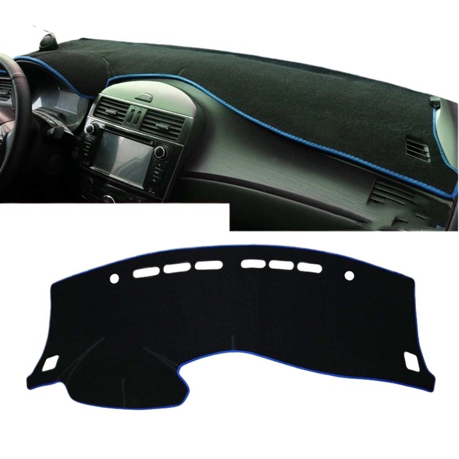 Dashboard Abdeckung Auto Für Nissan Für Tiida C12 2012-2016 2019 2020 2021 Auto-Armaturenbrett-Lichtmatten Instrumentenplattform-Abdeckungsmatten Teppiche Vermeiden(LHD Blue Side) von Qsnfda