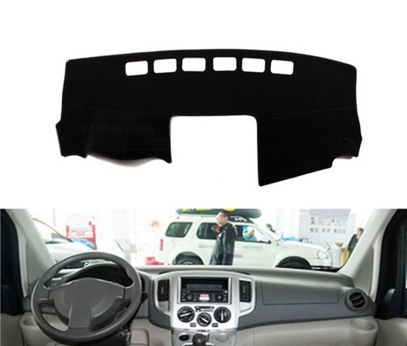 Dashboard Abdeckung Auto Für Nissan NV200 Für Vanette Für Evalia 2010-2016 Rechts Linkslenker Auto Armaturenbrett Abdeckungen Matte Schatten Kissen Pad(Black Edge,Linkslenker) von Qsnfda