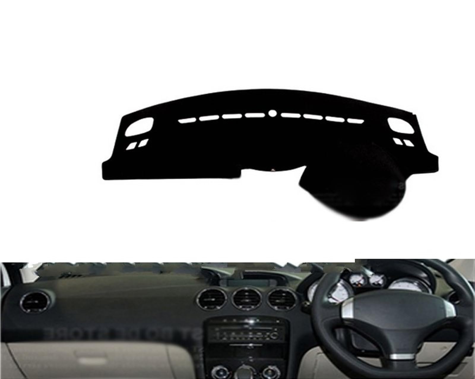 Dashboard Abdeckung Auto Für Peugeot 408 2010 2011 2012 2013 Rechts- Und Linkslenker Auto Armaturenbrett Abdeckungen Matte Schatten Kissen Pad Teppiche(Red Edge,Rechtslenker) von Qsnfda