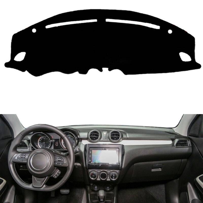 Dashboard Abdeckung Auto Für Suzuki Für Swift 2017 2018 2019 2020 2021 2022 2023 Auto Dashboard Abdeckung Dash Matte Pad Anti-Uv Dashmat Sonnenschirm Teppich(Black(Black Edge),Linkslenker) von Qsnfda