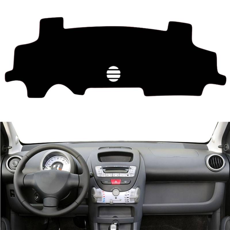 Dashboard Abdeckung Auto Für Toyota Für Aygo 2005 2005 2006 2007 2008-2014 Dashmat Dashboard Abdeckung Pad Matte Sonnenschirm Schützen Teppich Kissen(Black(Red Edge),Linkslenker) von Qsnfda