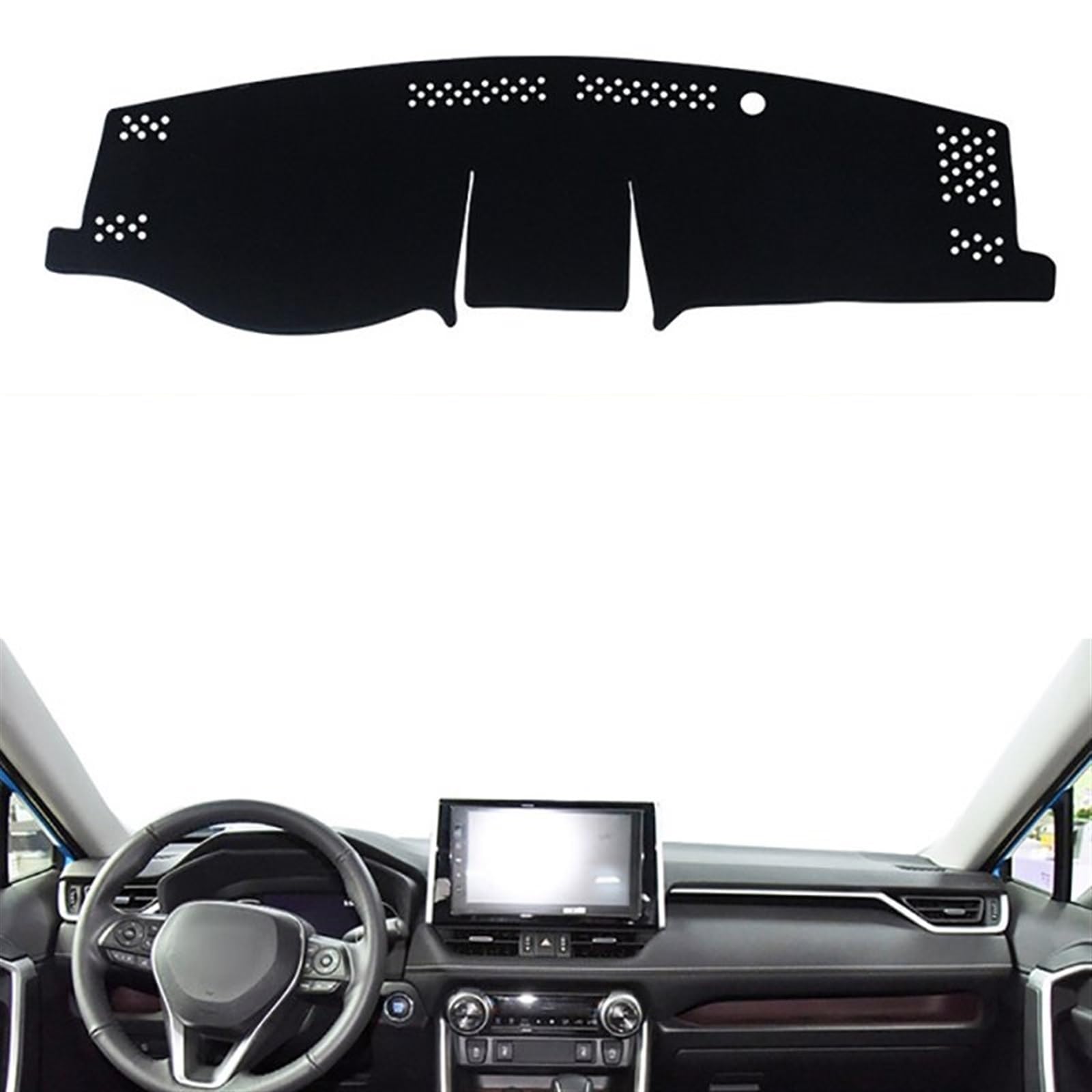 Dashboard Abdeckung Auto Für Toyota Für Camry 50 XV50 2012 2013 2014 2015 2016 2017 Auto Dashboard Abdeckung Sonnenschirm Pad Instrument Plattform Matte(LHD Black Side) von Qsnfda