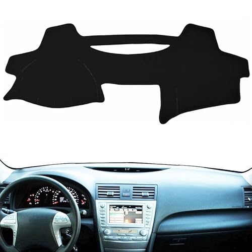 Dashboard Abdeckung Auto Für Toyota Für Camry XV40 2007 2008 2009 2010 2011 Auto-Dashboard Abdeckung Sonnenschutzdach Matte Instrument Schützen Teppich Teppich Auto((Black Edge),Linkslenker) von Qsnfda