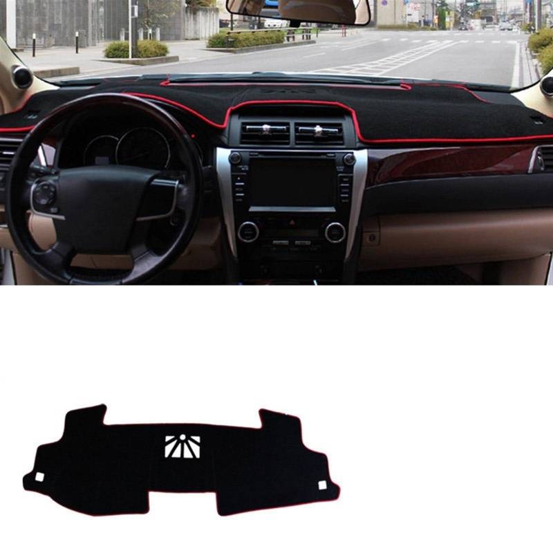 Dashboard Abdeckung Auto Für Toyota Für Camry XV50 XV70 2012-2022 2023 Auto Dashboard Vermeiden Licht Pads Instrument Plattform Schreibtisch Abdeckung Matten Teppiche(12-17 Front Red) von Qsnfda