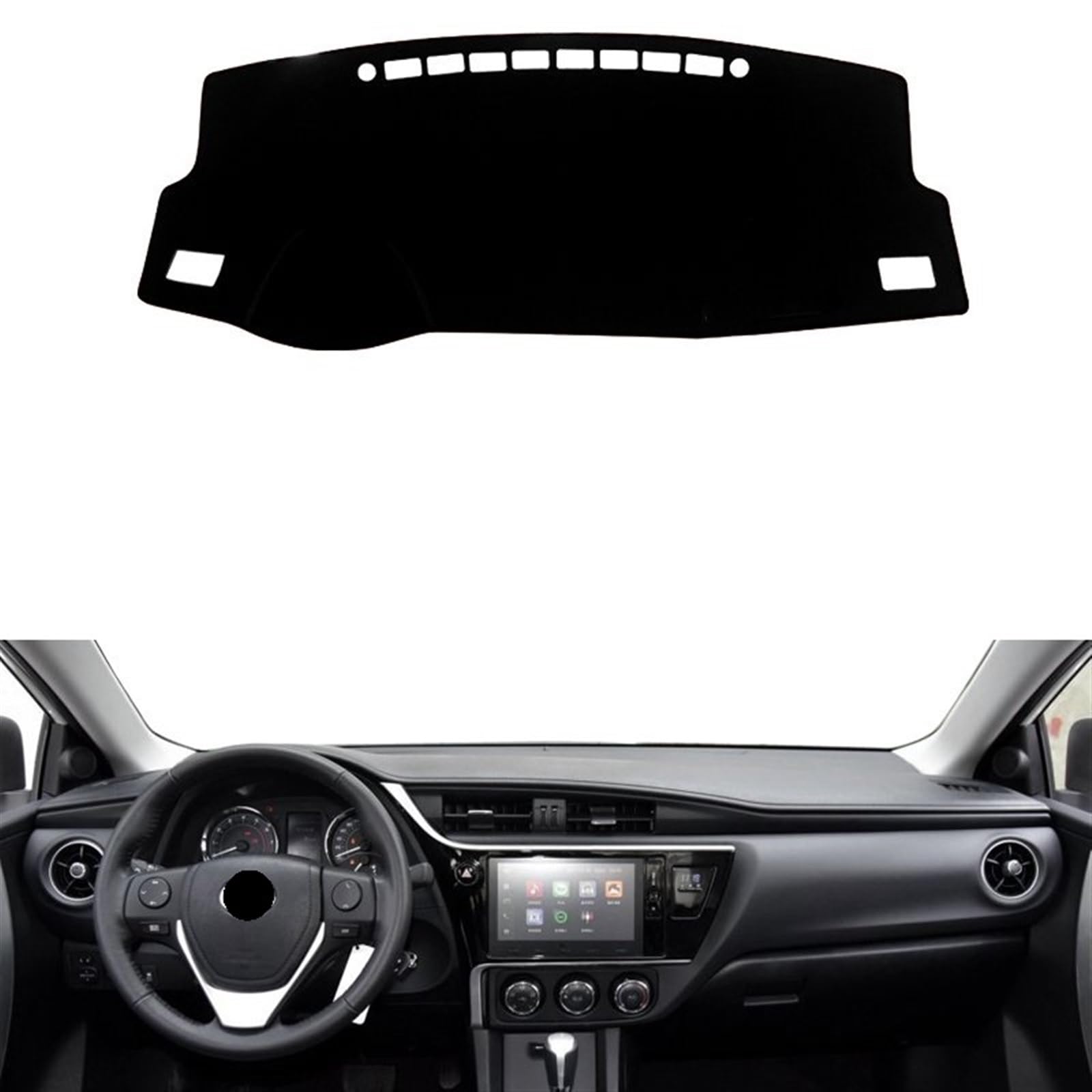 Dashboard Abdeckung Auto Für Toyota Für Corolla 2014 2015 2016 20172018 Auto Dashboard Vermeiden Licht Pad Instrument Plattform Schreibtisch Abdeckung Matten Teppiche(Front Black Side LHD) von Qsnfda