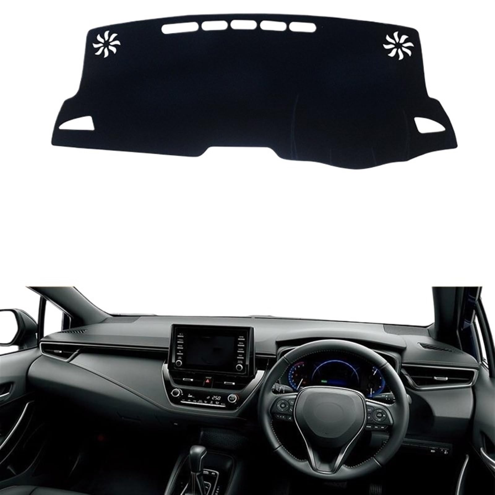 Dashboard Abdeckung Auto Für Toyota Für Corolla 2019 2020 Auto Dashboard Vermeiden Licht Pad Instrument Plattform Schreibtisch Abdeckung Matten Teppiche(RHD Black Side) von Qsnfda