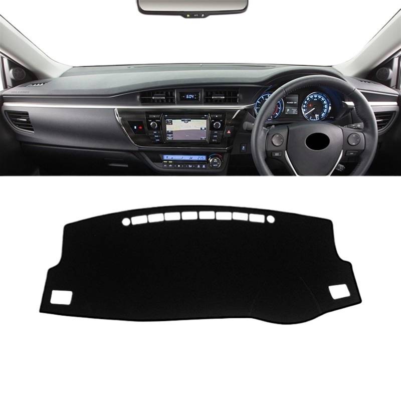 Dashboard Abdeckung Auto Für Toyota Für Corolla E180 2014 2015 2016 2017 2018 Armaturenbrettabdeckung Vermeiden Sie Lichtpad Anti-UV-Teppich rutschfeste Matten(A Black Side RHD) von Qsnfda