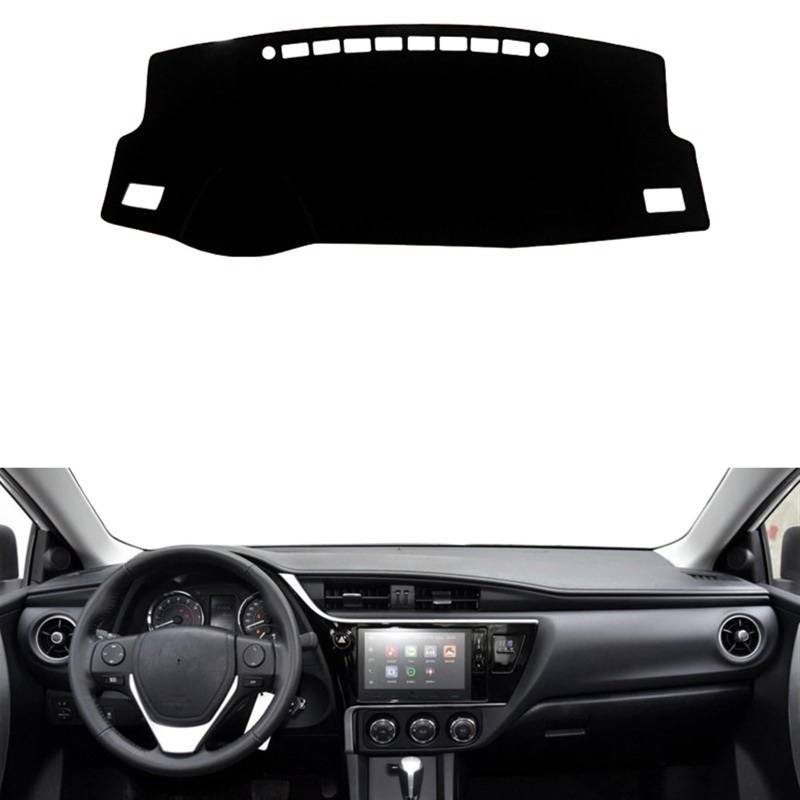 Dashboard Abdeckung Auto Für Toyota Für Corolla E180 2014 2015 2016 2017 2018 Auto Dashboard Vermeiden Licht Pad Instrument Plattform Abdeckung Teppiche(14-18 LHD Black Side) von Qsnfda