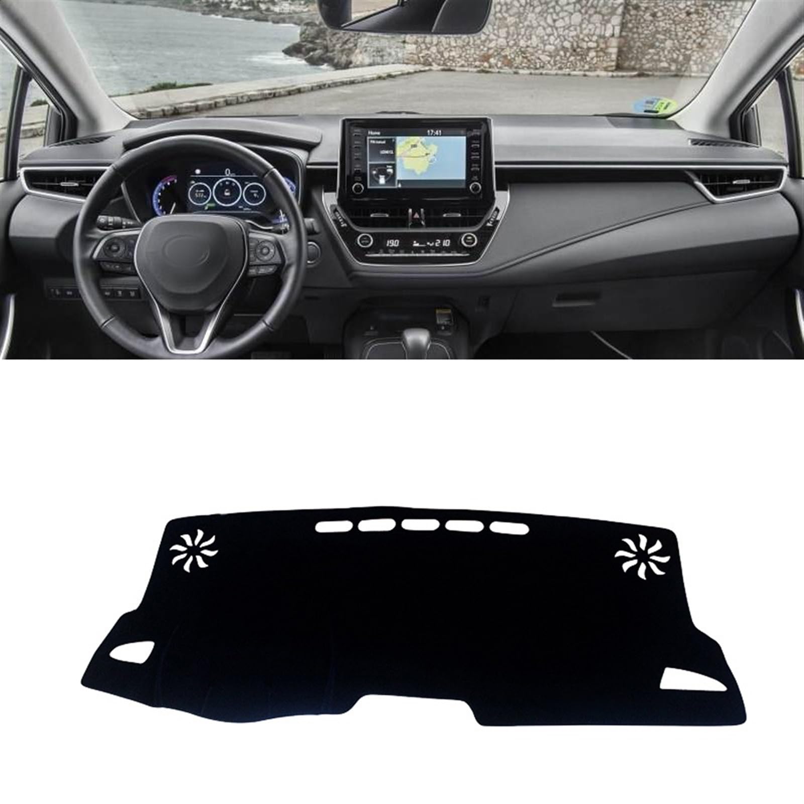 Dashboard Abdeckung Auto Für Toyota Für Corolla E210 12th 2019 2020 2021 2022 2023 Auto Dashboard Abdeckung Matte Dashboard Sonnenschutz Pad Anti-uv Fall(A LHD Black Side) von Qsnfda