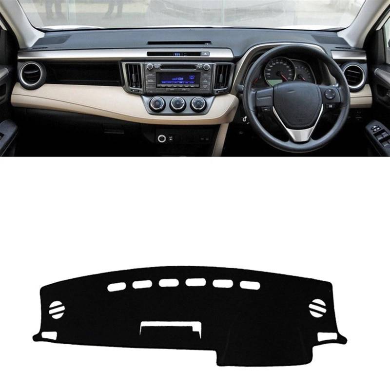 Dashboard Abdeckung Auto Für Toyota Für RAV4 Für RAV 4 XA40 2013-2015 2016 2017 2018 Auto-Armaturenbrett-Abdeckungsmatten Vermeiden Sie Lichtpads Anti-UV-Gehäuseteppiche(RHD 13-18 Black Side) von Qsnfda