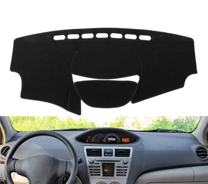 Dashboard Abdeckung Auto Für Toyota Für Vios 2008 2009 2010 2011-2013 Rechts Linkslenker Auto Armaturenbrett Abdeckungen Matte Schatten Kissen Pad Teppiche(Blue Edge,Linkslenker) von Qsnfda