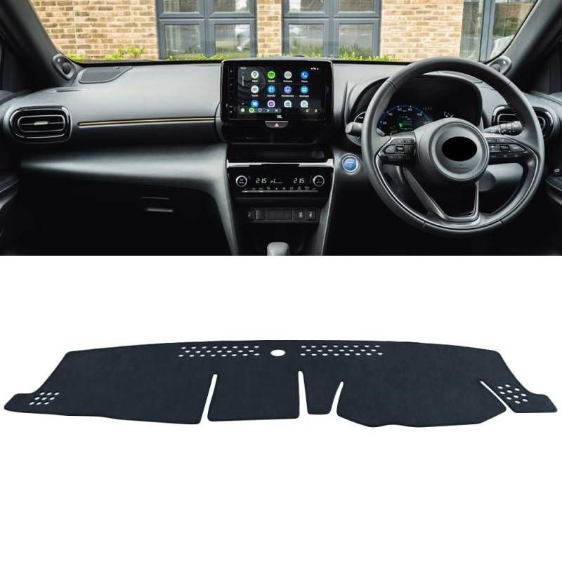 Dashboard Abdeckung Auto Für Toyota Für Yaris Für Cross XP210 2020 2021 2022 2023 2024 Auto-Armaturenbrett-Abdeckung, vermeiden Sie Lichtpad, Sonnenschutz, Anti-UV(Black RHD) von Qsnfda