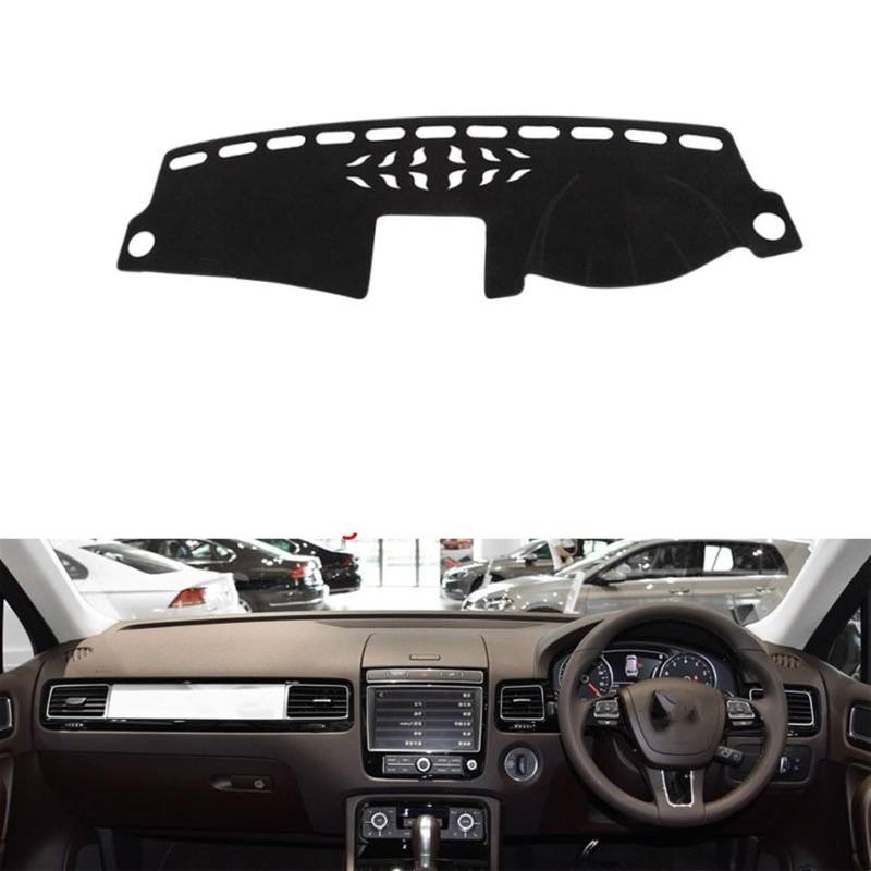 Dashboard Abdeckung Auto Für VW Für Touareg 2011 2012-2018 Rechts- Und Linkslenker Auto Armaturenbrett Abdeckungen Matte Schatten Kissen Pad Teppiche(Blue Edge,Rechtslenker) von Qsnfda