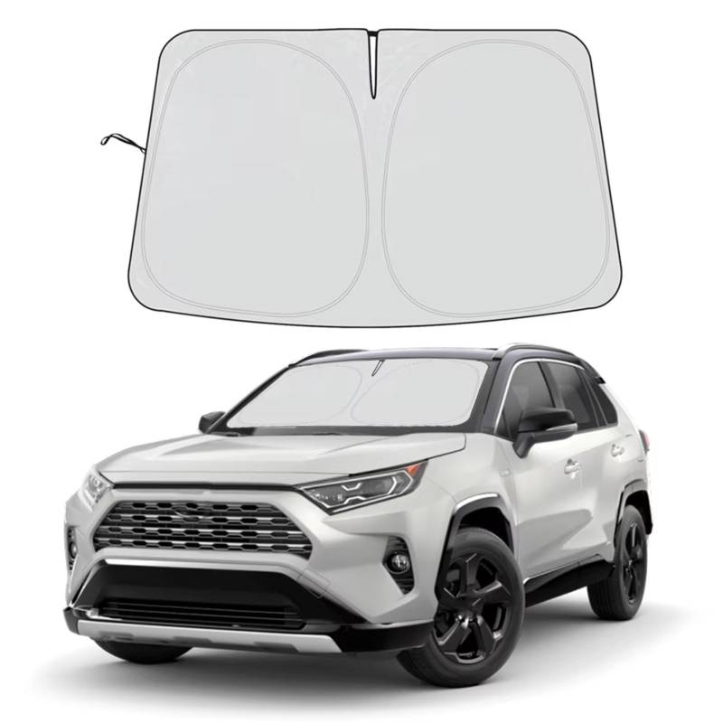 Frontscheibenabdeckung Für Toyota Für RAV4 Frontscheibe Sonnenschutz Abdeckung Fahrer Windschutzscheibe Sonnenblende Schatten Schutz Sonnenschirm Sonnenschutz Anti-Uv Sonnenschutz Auto von Qsnfda