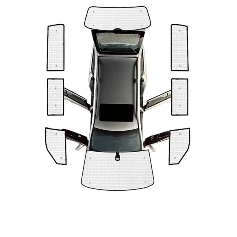 Frontscheibenabdeckung Für VW Für Transporter Für Caravelle Für Multivan Für DoubleBack T5 Für SWB 2003~2015 Auto Sonnenschutzfenster Sonnenschutz Deckung Sonnenschutz Auto(All Sunshades SWB) von Qsnfda