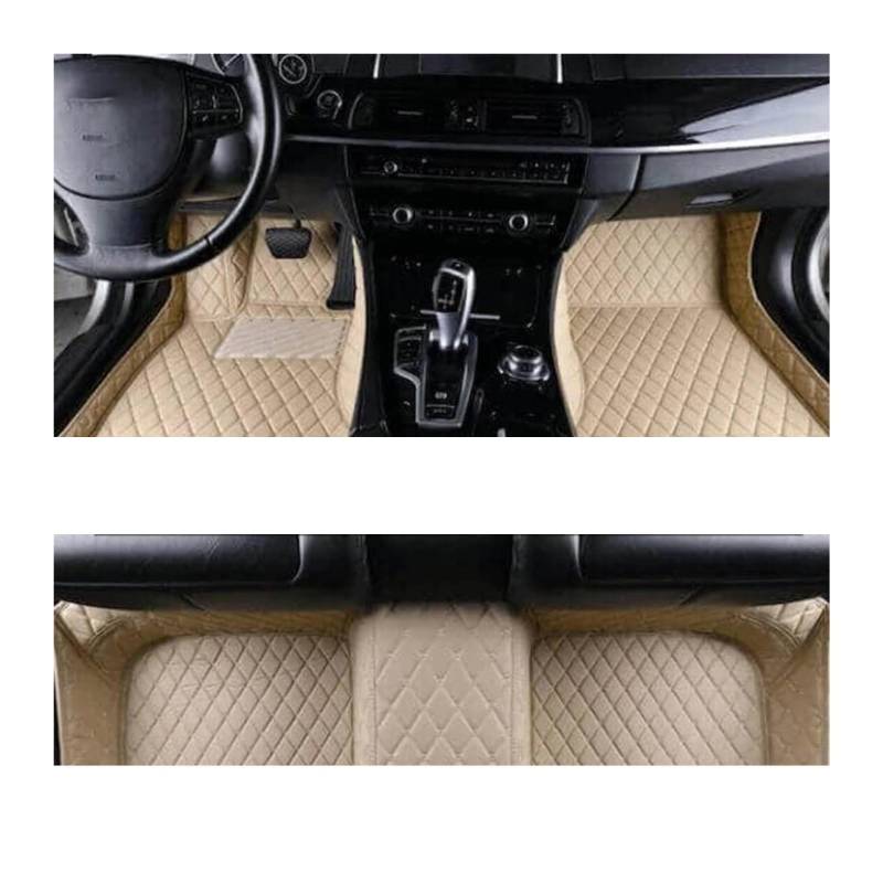 Fussmatten Auto Für A3 8V Für Sportback 2013~2019 Wasserdichter Teppich Anti-Schmutz-Pad Ledermatte Komplettset Auto-Fußmatten Auto Fussmatten Set(Beige 1set,Linkslenker) von Qsnfda