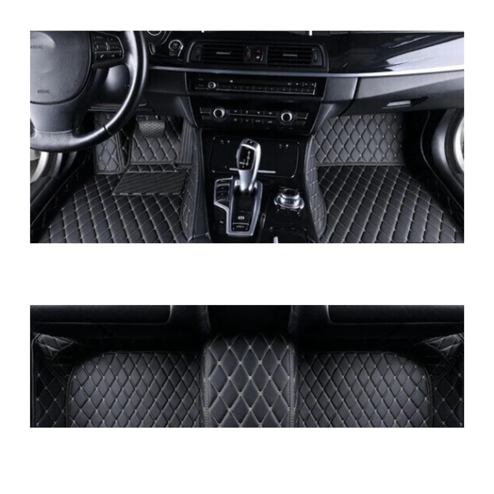 Fussmatten Auto Für A3 8V Für Sportback 2013~2019 Wasserdichter Teppich Anti-Schmutz-Pad Ledermatte Komplettset Auto-Fußmatten Auto Fussmatten Set(Black Biege 1set,Rechtslenker) von Qsnfda