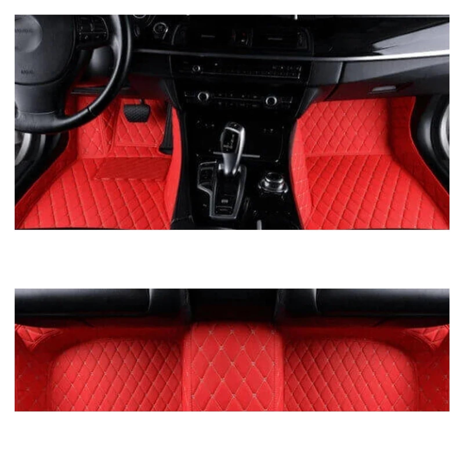 Fussmatten Auto Für A3 8V Für Sportback 2013~2019 Wasserdichter Teppich Anti-Schmutz-Pad Ledermatte Komplettset Auto-Fußmatten Auto Fussmatten Set(Red 1set,RHD) von Qsnfda