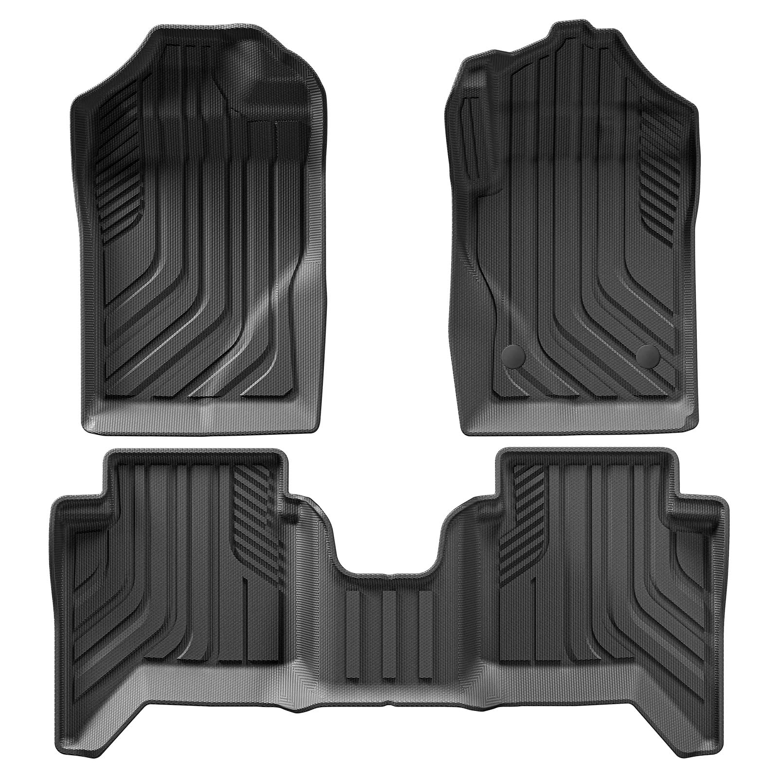 Fussmatten Auto Für Ford Für Ranger 2023 2024 Fußset-Pads 3-teilig/Set Allwetter-wasserdichtes Autozubehör 3D-Auto-Fußmatten Auto Fussmatten Set(RHD 3PCS) von Qsnfda