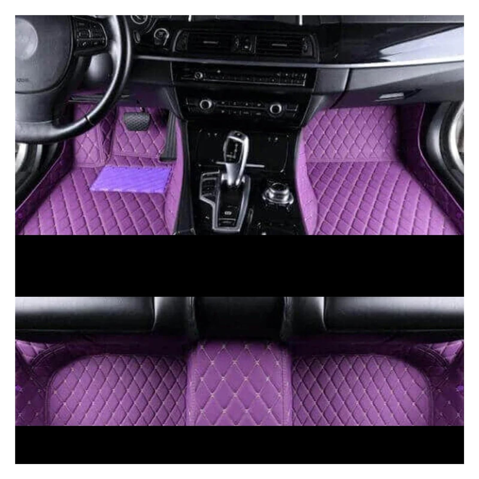 Fussmatten Auto Für Hyundai Für Grandeur Für Azera HG 2012 2013 2014 2015 2016 2017 wasserdichte Pad Matten Fuß Abdeckungen Auto Boden Matte Auto Fussmatten Set(Purple 1set,Linkslenker) von Qsnfda