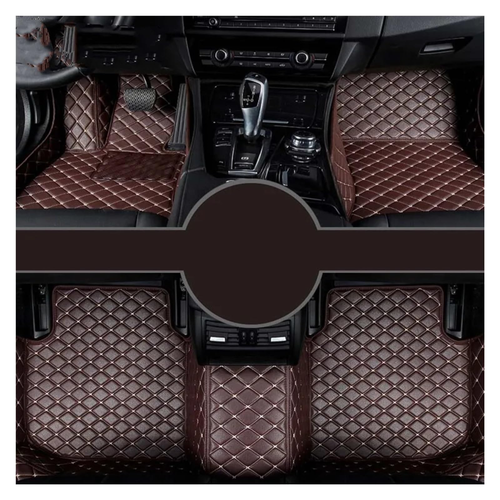 Fussmatten Auto Für Jeep Für Commander 2004-2010 Auto Teppiche Fuß Coche Zubehör Custom Car Fußmatten Auto Fussmatten Set(Coffee) von Qsnfda