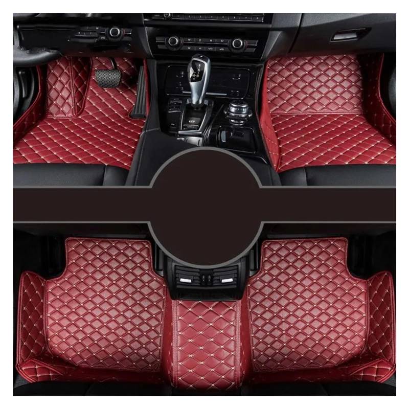 Fussmatten Auto Für Nissan Für Note Auto Teppiche Fuß Coche Zubehör Custom Car Fußmatten Auto Fussmatten Set(Wine red) von Qsnfda