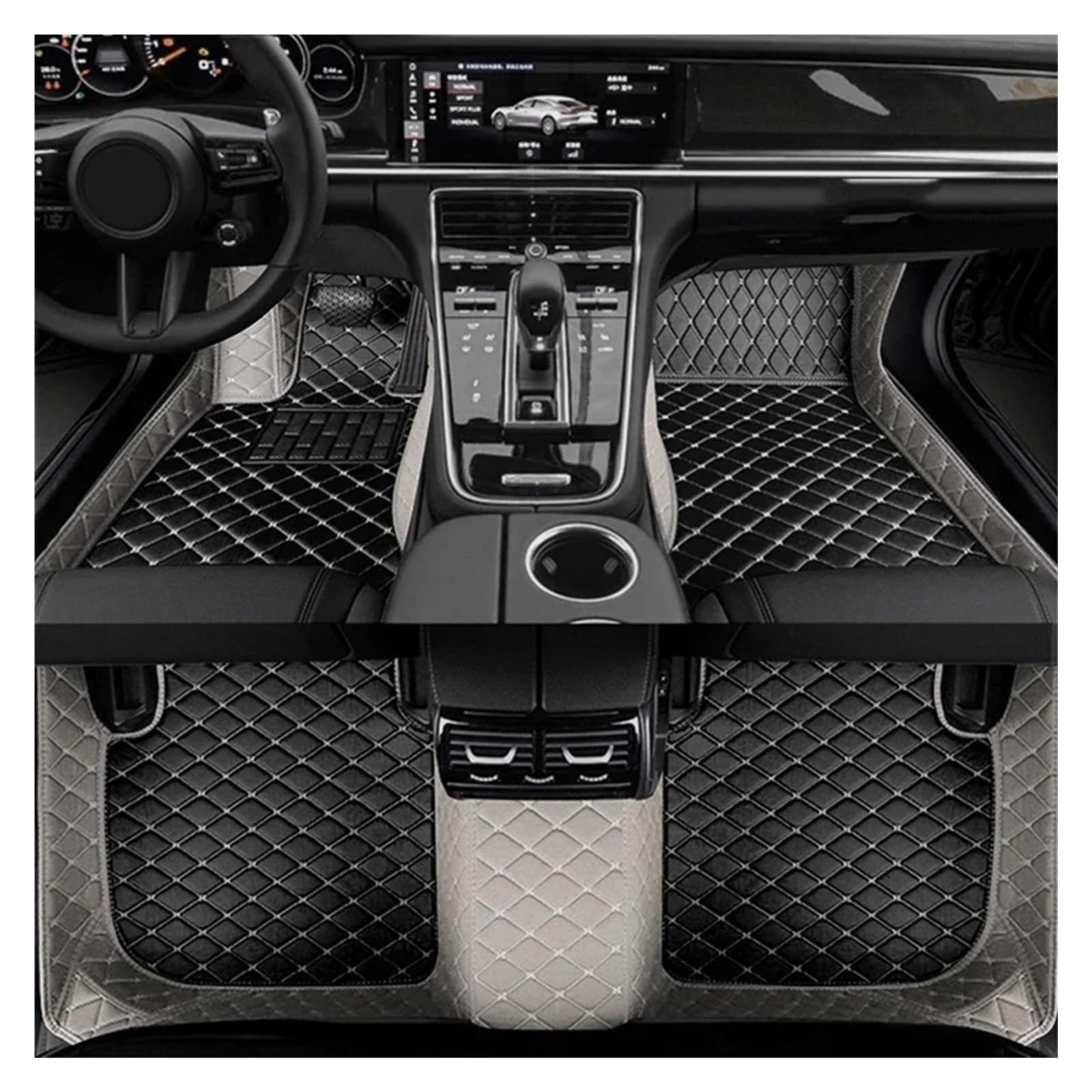 Fussmatten Auto Für Peugeot 407 2004~2010 Teppiche Innenteile Ledermatte Schutzpolster 2005 2006 2007 Auto-Fußmatten Auto Fussmatten Set(1set floormat17,LHD) von Qsnfda