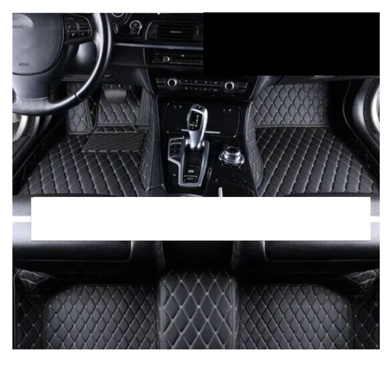 Fussmatten Auto Für Q7 4L MK1 2005~2015 Lederteppich Anti-Schmutz Haltbarer Automattensatz Innenausstattung Auto-Fußmatten Auto Fussmatten Set(LHD Black B1) von Qsnfda