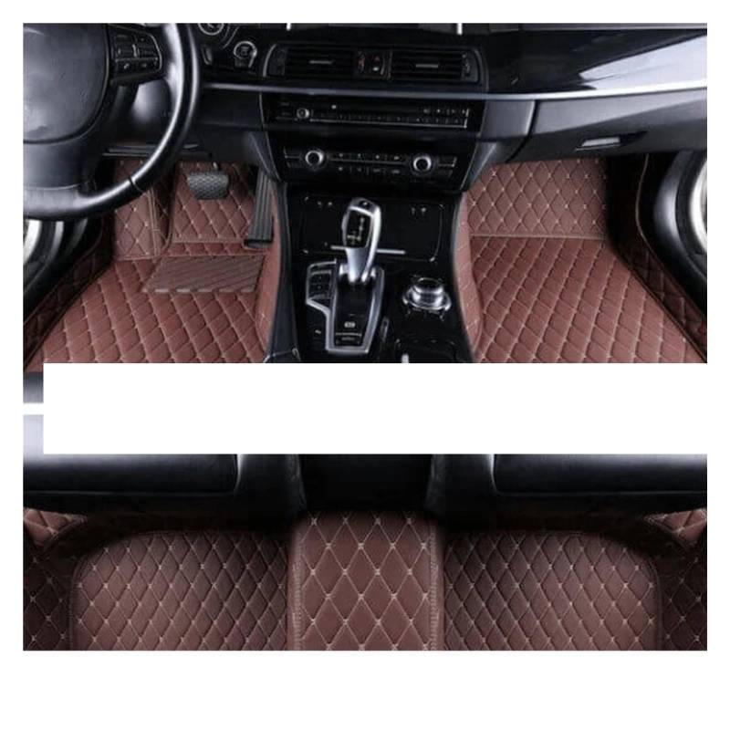 Fussmatten Auto Für Q7 4L MK1 2005~2015 Lederteppich Anti-Schmutz Haltbarer Automattensatz Innenausstattung Auto-Fußmatten Auto Fussmatten Set(LHD Brown) von Qsnfda