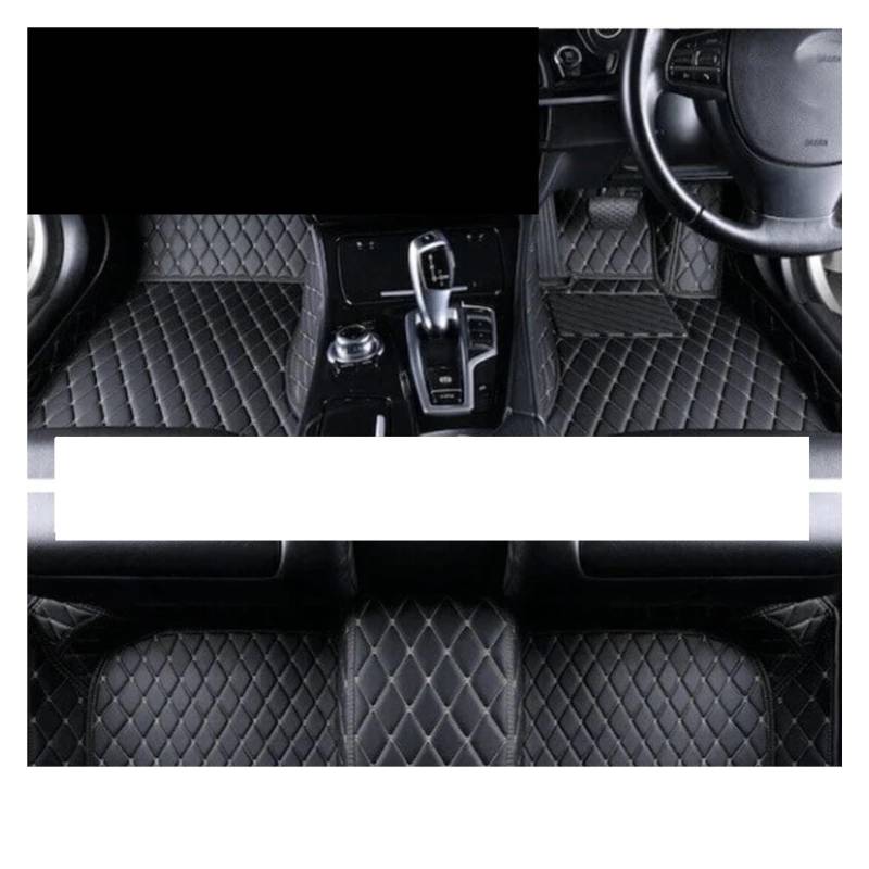 Fussmatten Auto Für Q7 4L MK1 2005~2015 Lederteppich Anti-Schmutz Haltbarer Automattensatz Innenausstattung Auto-Fußmatten Auto Fussmatten Set(RHD Black B1) von Qsnfda