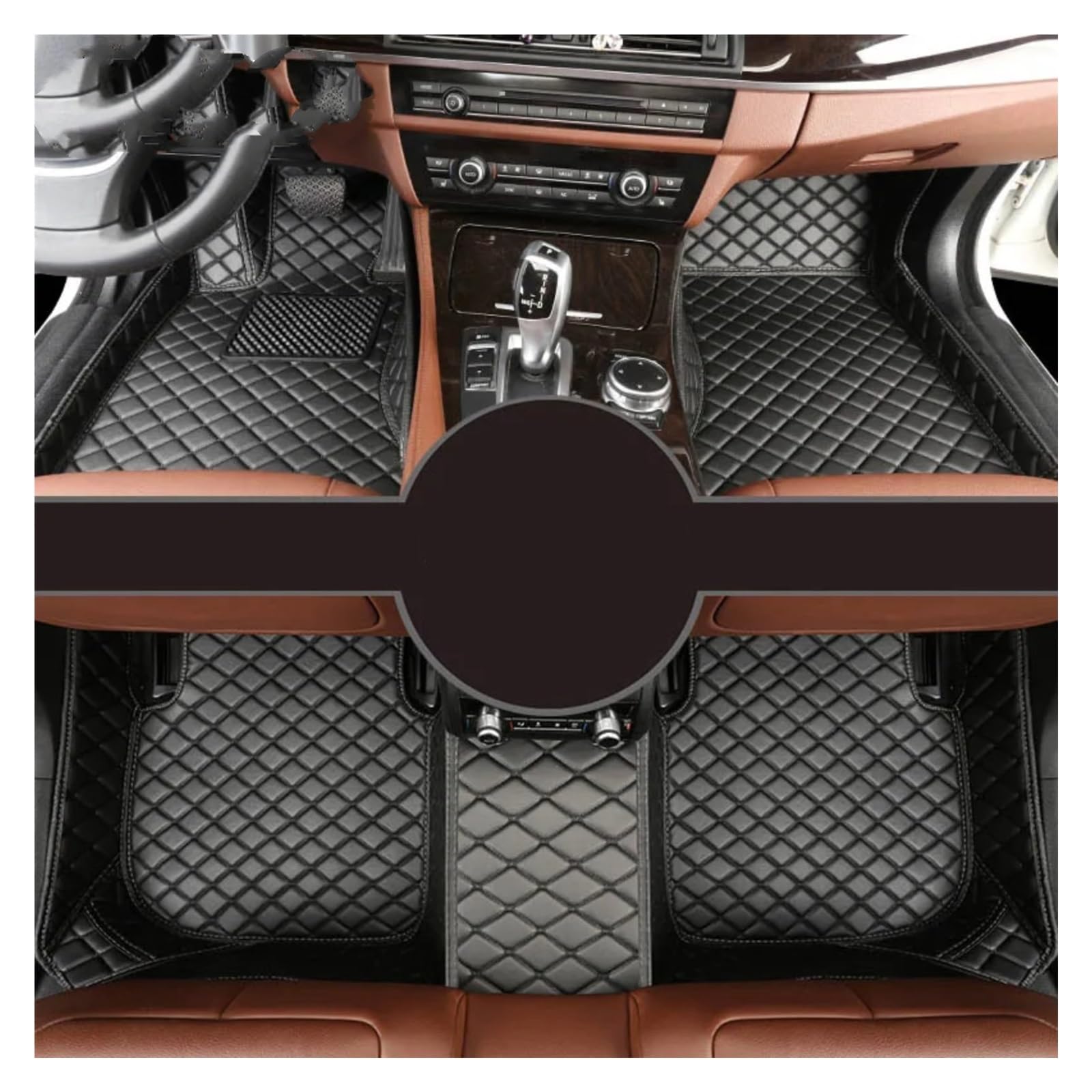 Fussmatten Auto Für Skoda Für Yeti Auto Teppiche Fuß Coche Zubehör Custom Car Fußmatten Auto Fussmatten Set(All Black) von Qsnfda