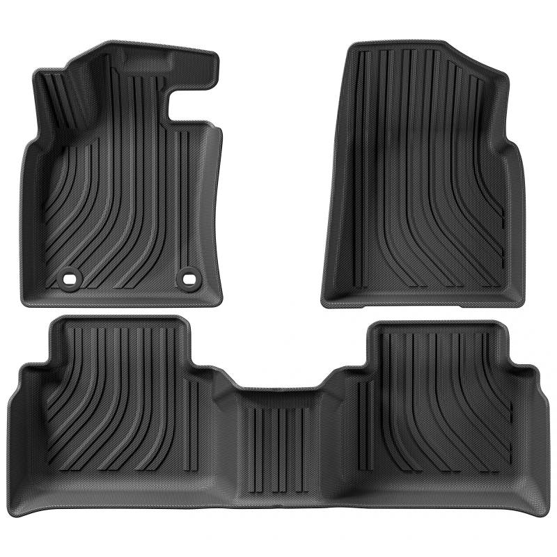 Fussmatten Auto Für Toyota Für Camry 2024 2025 3D Auto Fußmatten Cargo Liner Trunk Pad Allwetter Wasserdicht Schwarz Links Ruder Auto Fussmatten Set(LHD 3P) von Qsnfda