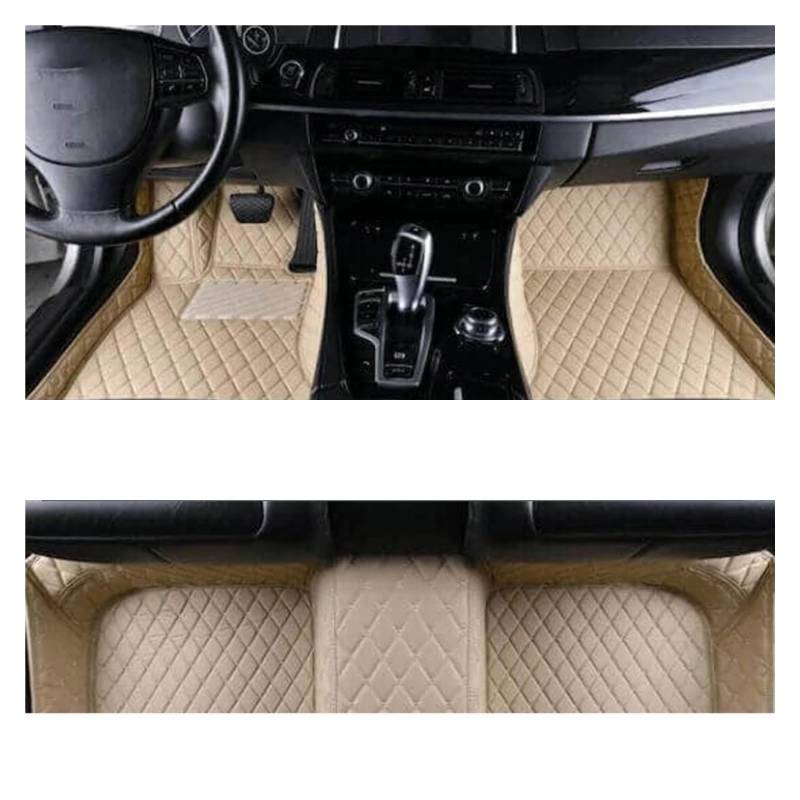 Fussmatten Auto Für VW Für Golf 4 MK4 1998~2003 Auto Interieur Leder Teppiche Teppiche Fußpolster Auto Fußmatten Auto Fussmatten Set(Beige 1set,Rechtslenker) von Qsnfda