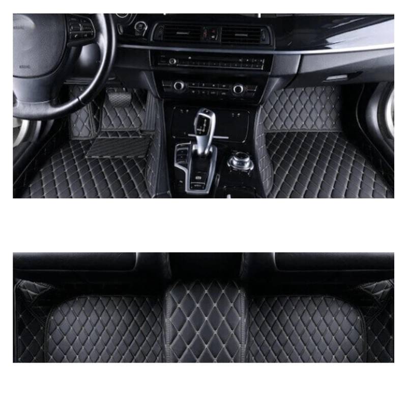 Fussmatten Auto Für VW Für Golf 5 MK5 2008 2007 2006 2005 2004 Teppiche Fußpolster Zubehör Innenteppiche Auto-Fußmatten Auto Fussmatten Set(Black Biege 1set,Rechtslenker) von Qsnfda