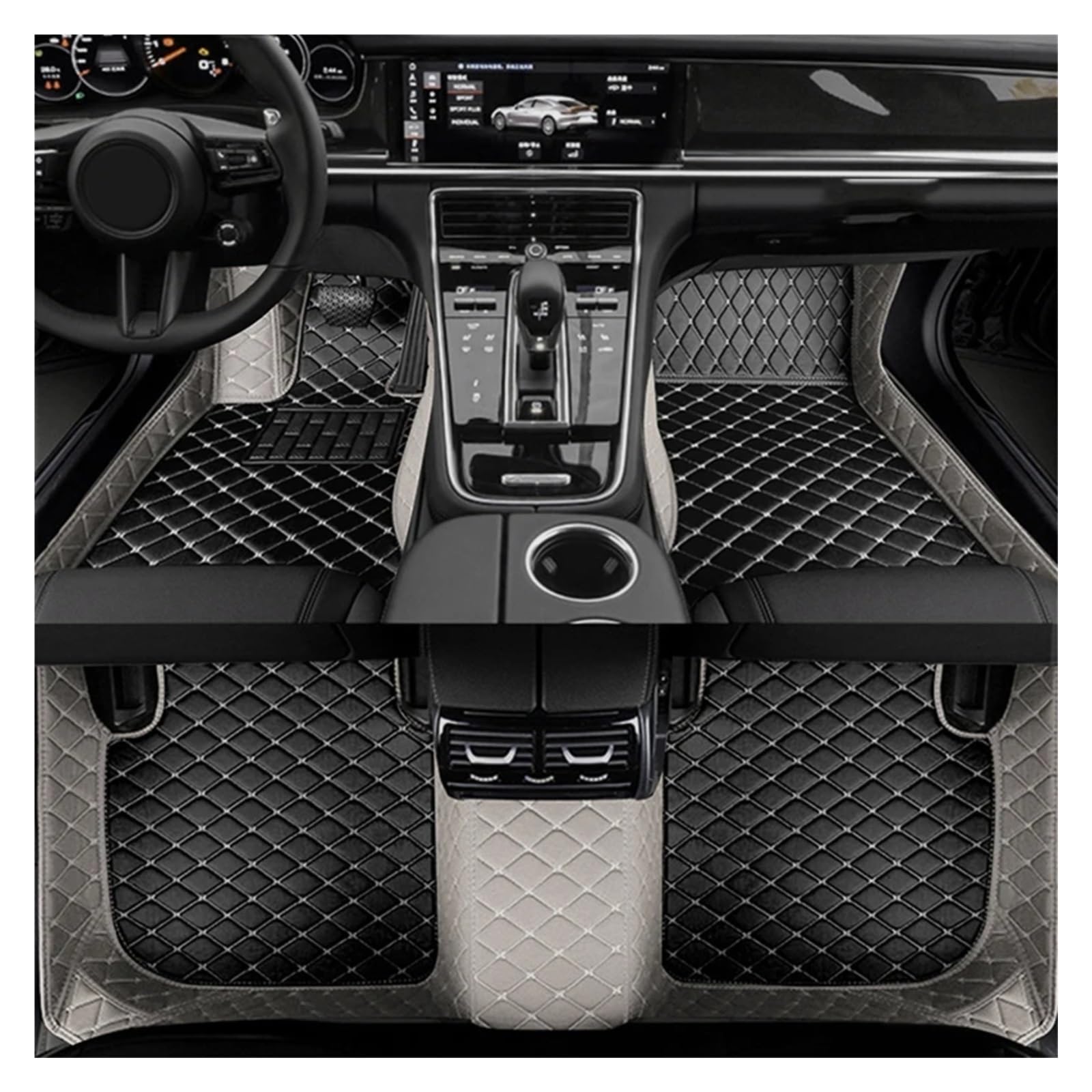 Fussmatten Auto Für VW Für Golf 6 Mk6 5K 2009~2013 Anti-Schmutz-Pad Boden Teppich Teppiche Matte Autozubehör Auto Bodenmatte Auto Fussmatten Set(3pc Floor mat M,Linkslenker) von Qsnfda