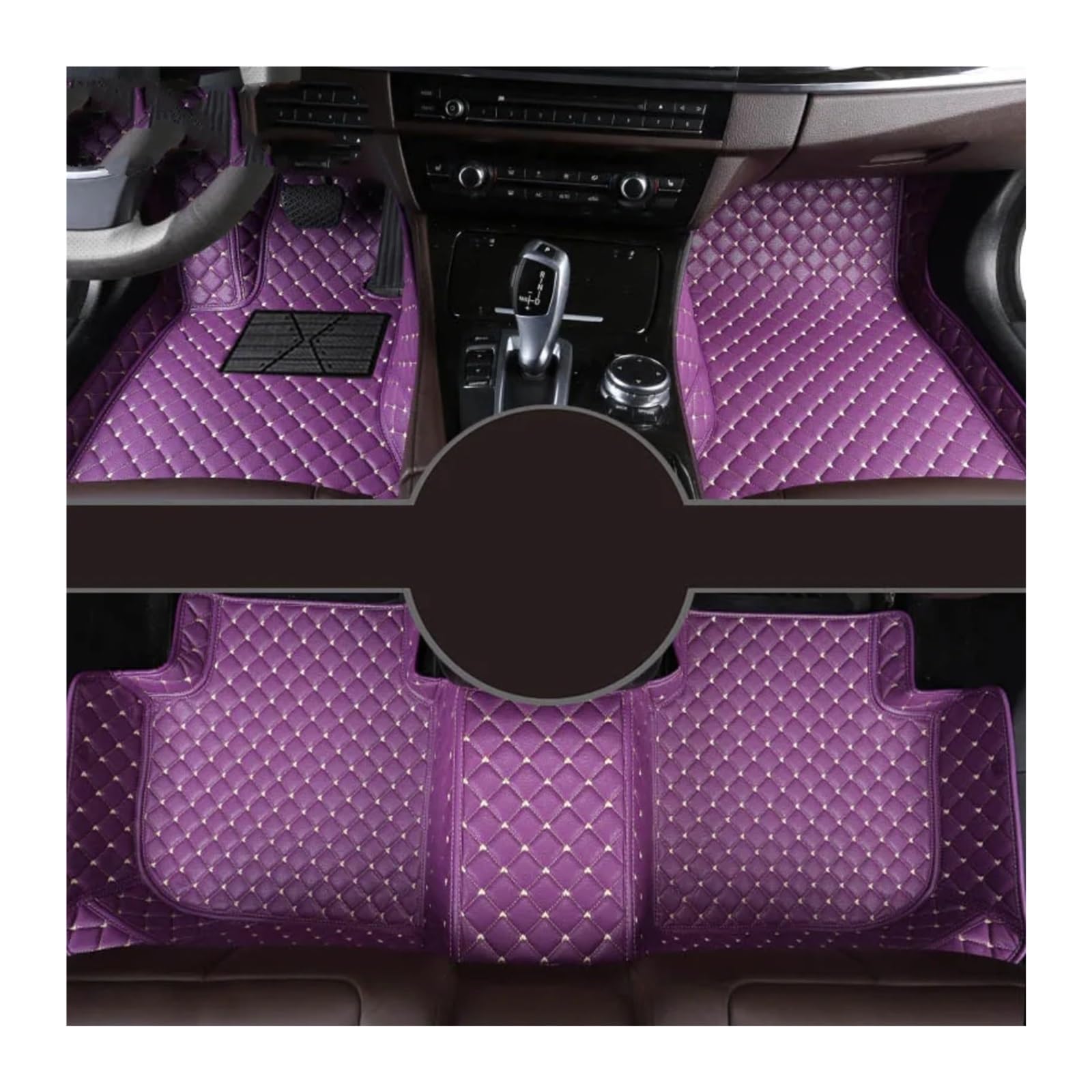 Fussmatten Auto Für X5 E53 E70 F15 G05 F85 F95 Auto Teppiche Fuß Coche Zubehör Custom Car Fußmatten Auto Fussmatten Set(Purple,2000-2006 E53) von Qsnfda