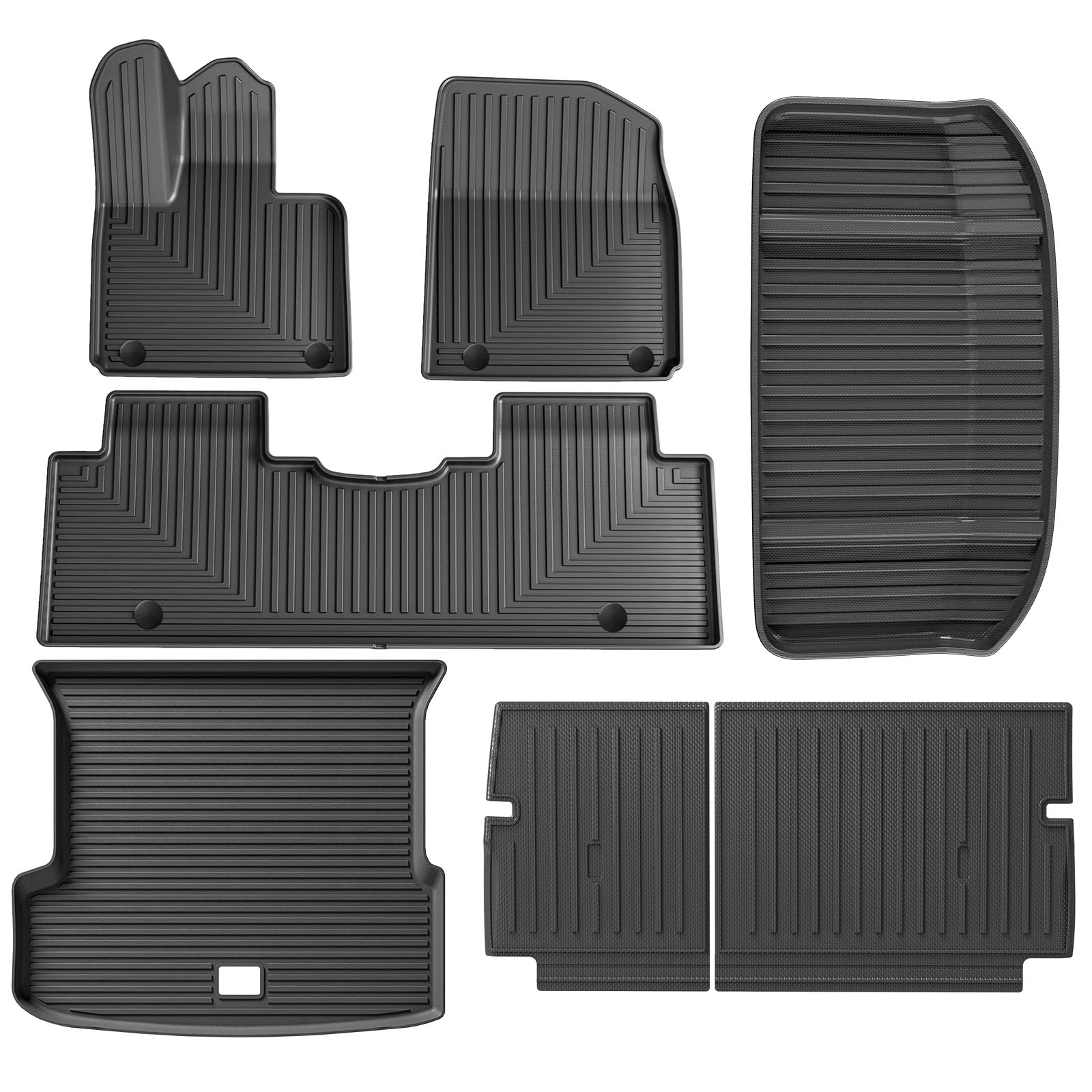 Fussmatten Auto Für Xpeng G9 Auto Fußmatten Cargo-Liner Trunk Pad 3D Fuß Matte Wasserdicht Geruchlos Tray Set Auto Fussmatten Set(LHD 7pcs) von Qsnfda