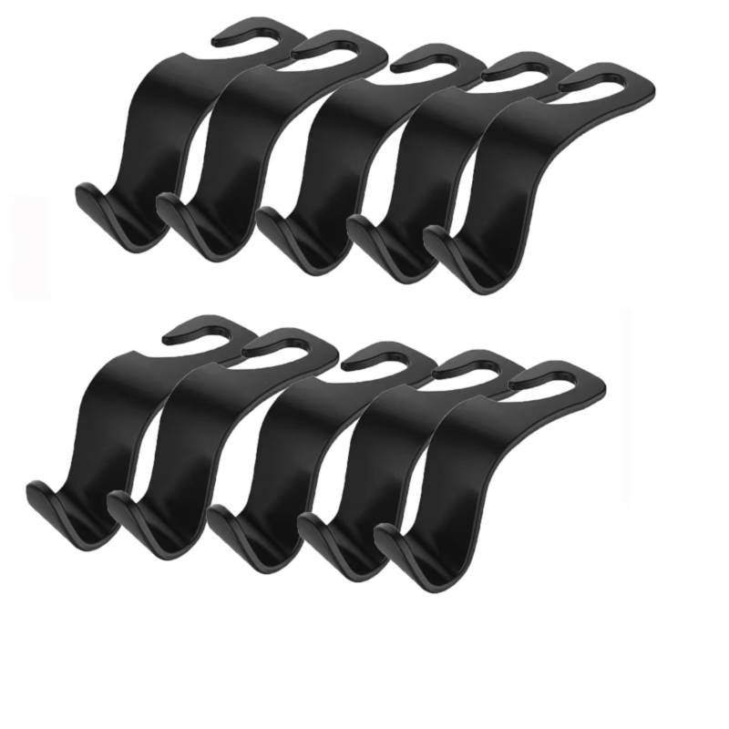 Innenzubehör 4Pcs Auto Kopfstütze Haken Aufhänger Für Taschen Sitz Zurück Organizer Halter Clips Auto Verschluss Haken Auto Lagerung Zubehör Innenraum(10pcs) von Qsnfda