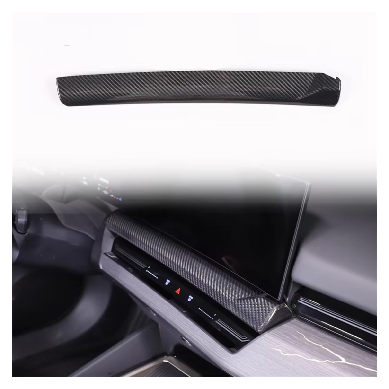 Innenzubehör Für 5 Series G60 2024 + LHD Carbon Fiber Center Console Dashboard Panel Dekoration Abdeckung Trim Auto Zubehör Zubehör Innenraum(1 Stück) von Qsnfda