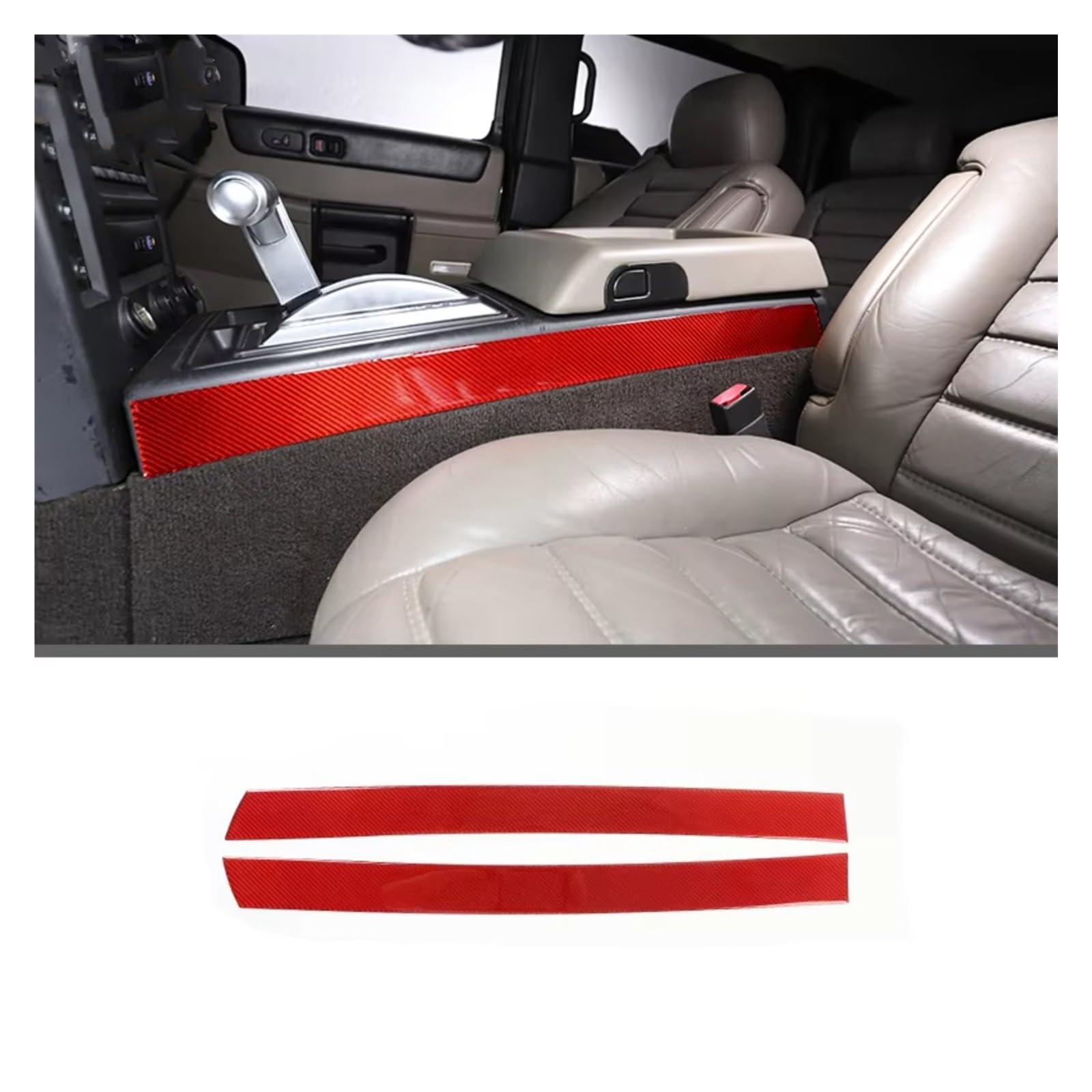 Innenzubehör Für Hummer H2 2003-2007 Auto Zubehör Teile Weichen Carbon Rot Auto Innen Dekoration Abdeckung Aufkleber Trim Zubehör Innenraum(20) von Qsnfda