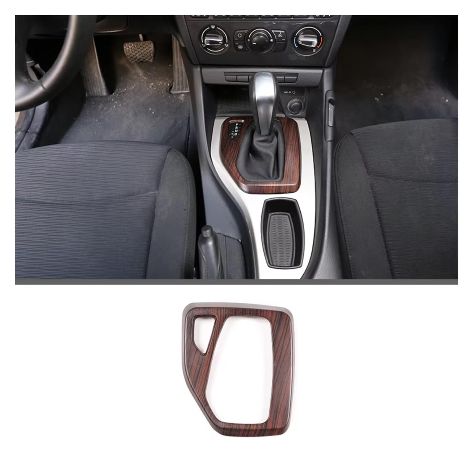 Innenzubehör Für X1 E84 2010-2015 ABS Carbon Faser Auto Styling Konsole Getriebe Panel Rahmen Konsole Getriebe Shift Panel abdeckung Trim Zubehör Innenraum(Pine wood grain 2) von Qsnfda