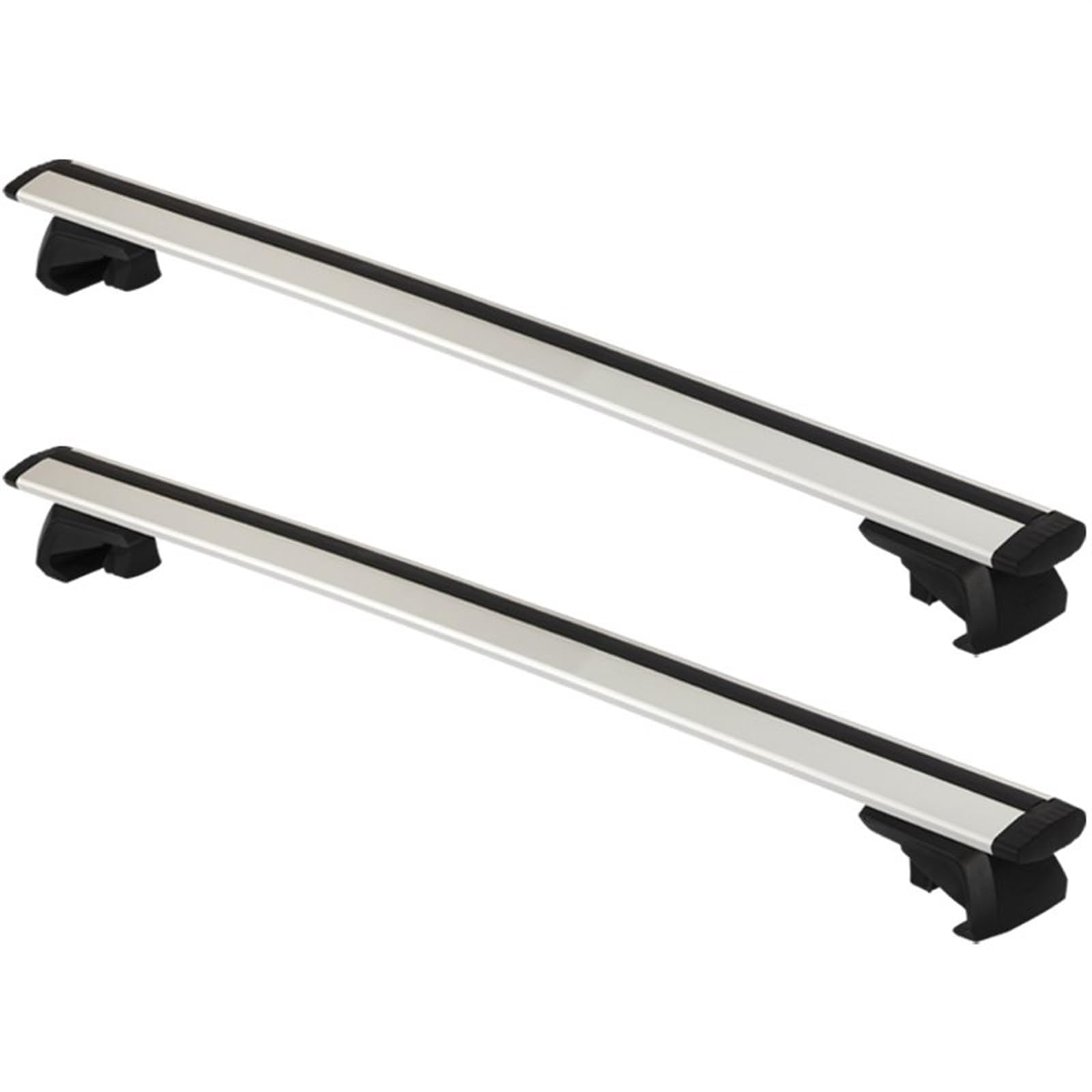 Relingträger 130 cm Schwarze Und Silberne Auto-Dachträger Flügelstange Universal-Auto- Bogenförmige Aluminiumlegierung Aerodynamische Laststange Dachträger(White 130cm -8cm) von Qsnfda