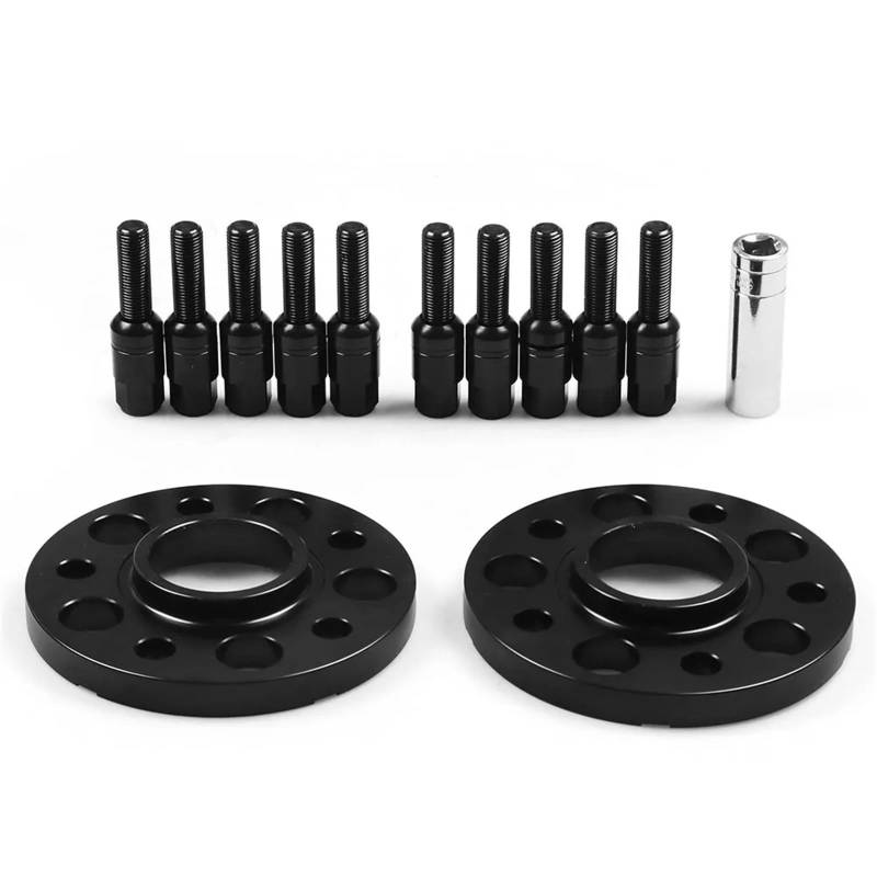 Spurverbreiterung Für A4 A6 Q5 A7 A8 S4 S5 A5 2008-2018 15mm 5x11 2mm 66,6mm Hub Centric Bore Spurverbreiterungen M14x 1,5 Kegel Schrauben Autos Spurverbreiterungen(Schwarz) von Qsnfda