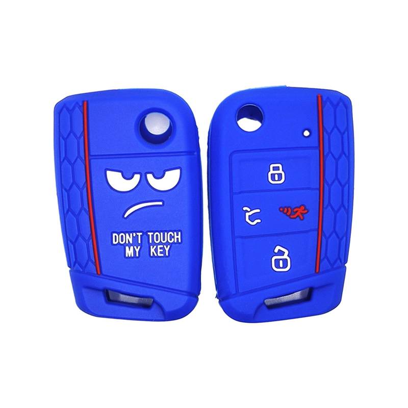 Qsvbeeqj Keyless Remote Auto Schlüsselanhänger Äußere Schalen Abdeckung Weiche Gummi Fall Für MK7 2016 2017 Auto Styling Remote Schlüssel Fall von Qsvbeeqj