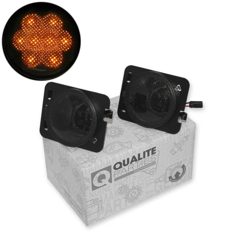 2x LED SEITENBLINKER KOTFLÜGEL BLINKER SMOKE SWARZ von Qualite Parties