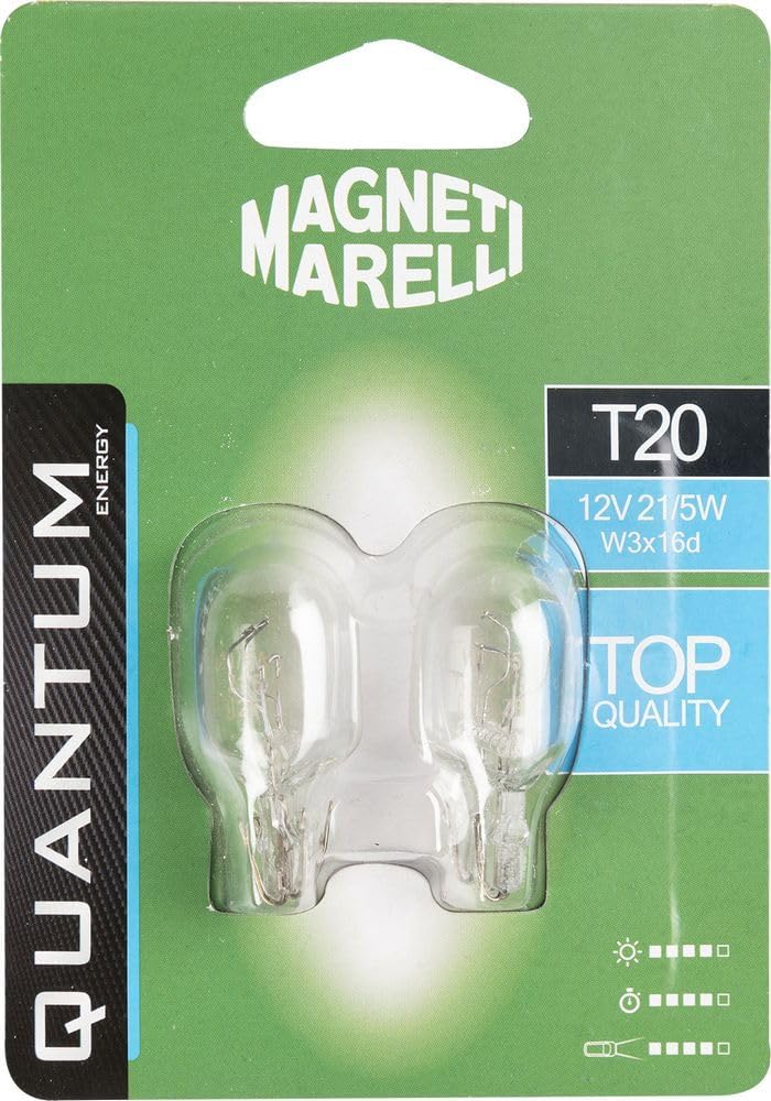 MAGNETI MARELLI 070.0000009497 T20 Paar Auto 12V 21/5W Sockel W3x16d von Quantum Energy