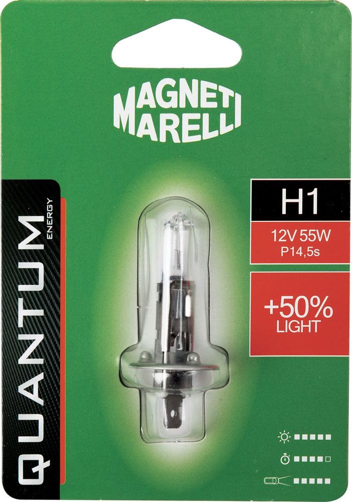 MARELLI H1 Glühlampe Auto +50% Light 12V 55W Sockel P14,5s von Quantum Energy