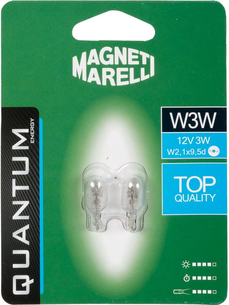 MARELLI W3W Paar Auto Lampe Glas 12V 3W Sockel W2,1X9,5d von Quantum Energy